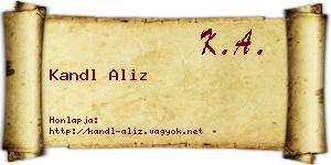 Kandl Aliz névjegykártya